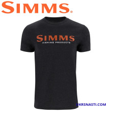 Футболка Simms Logo T-Shirt Dark Gunmetal Heather размер L